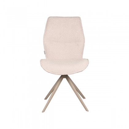 LABEL51 Eetkamerstoel Comfy - Naturel - Boucle - Taupe Onderstel