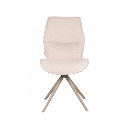 LABEL51 Eetkamerstoel Comfy - Naturel - Boucle - Taupe Onderstel