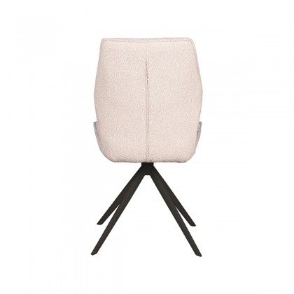 LABEL51 Eetkamerstoel Comfy - Naturel - Boucle - Zwart Onderstel