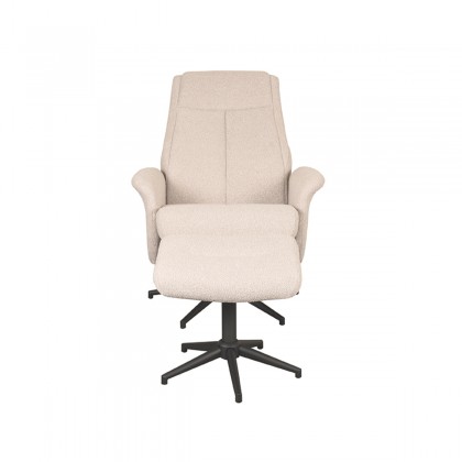 LABEL51 Fauteuil Bergen - Naturel - Boucle - Incl. Hocker