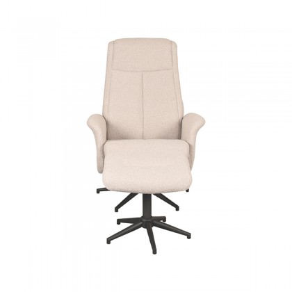 LABEL51 Fauteuil Bergen - Naturel - Boucle - Incl. Hocker