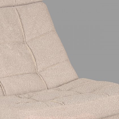 LABEL51 Fauteuil Alvar - Naturel - Boucle - Incl. Hocker