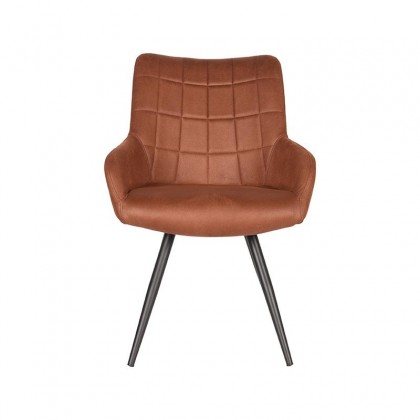 LABEL51 Eetkamerstoel Must - Cognac - Microfiber