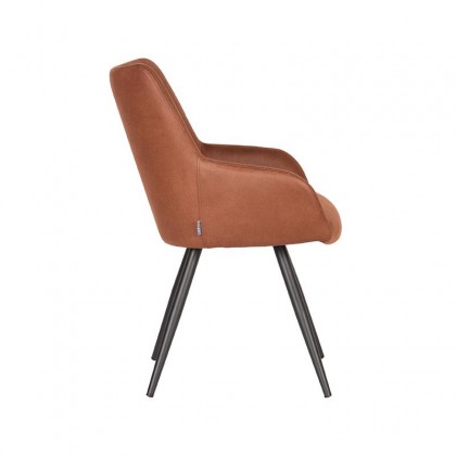 LABEL51 Eetkamerstoel Must - Cognac - Microfiber
