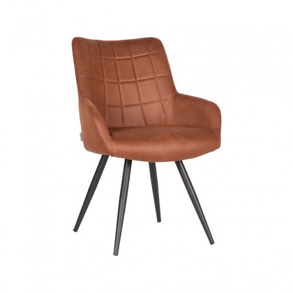 LABEL51 Eetkamerstoel Must - Cognac - Microfiber