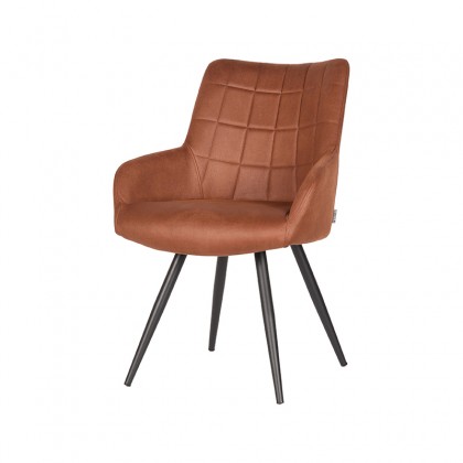 LABEL51 Eetkamerstoel Must - Cognac - Microfiber