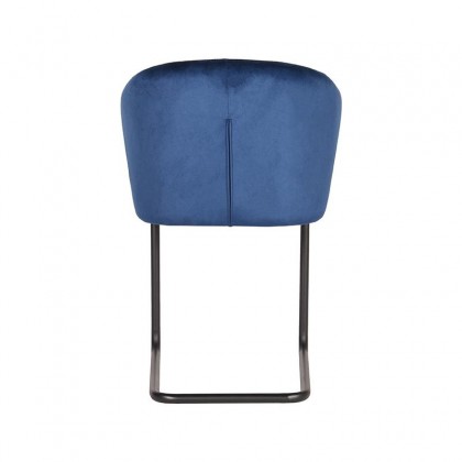 LABEL51 Eetkamerstoel Flow - Blauw - Fluweel