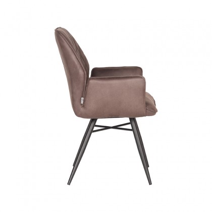 LABEL51 Eetkamerstoel Bink - Truffel grijs - Microfiber