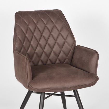 LABEL51 Eetkamerstoel Bink - Truffel grijs - Microfiber