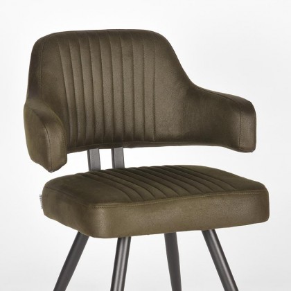 LABEL51 Eetkamerstoel Olav - Army green - Microfiber
