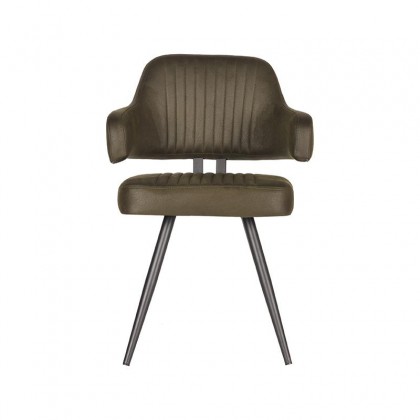 LABEL51 Eetkamerstoel Olav - Army green - Microfiber