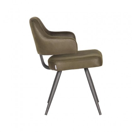 LABEL51 Eetkamerstoel Olav - Army green - Microfiber