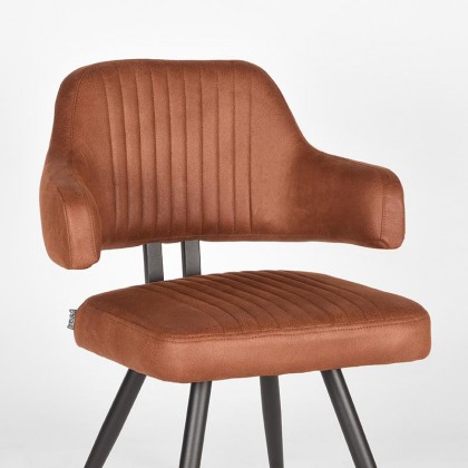 LABEL51 Eetkamerstoel Olav - Cognac - Microfiber
