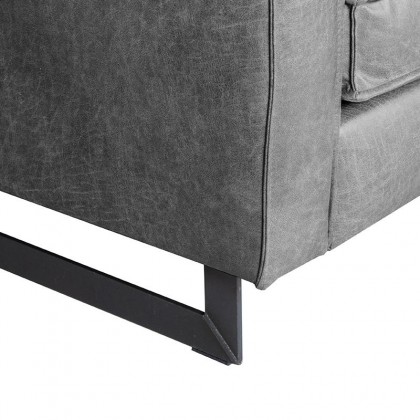 LABEL51 Bank Arezzo - Grijs - Leder - 3-Zits