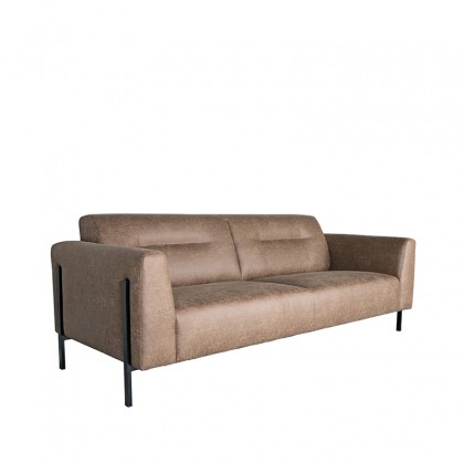 LABEL51 Bank Napoli - Taupe - Microfiber - 3-Zits