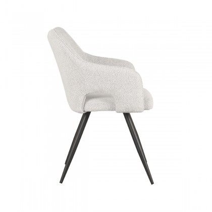 LABEL51 Eetkamerstoel Noud - Wit - Boucle