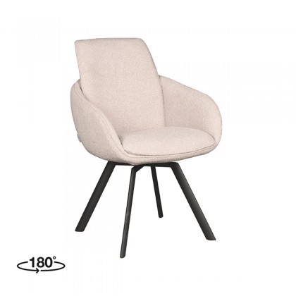 LABEL51 Eetkamerstoel Beauty - Naturel - Boucle