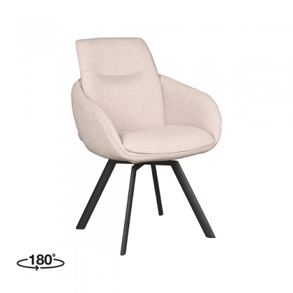 LABEL51 Eetkamerstoel Beauty - Naturel - Boucle