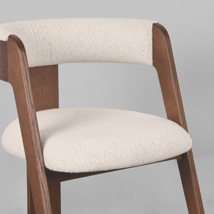 LABEL51 Eetkamerstoel Sasha - Wit - Boucle