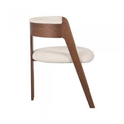 LABEL51 Eetkamerstoel Sasha - Wit - Boucle