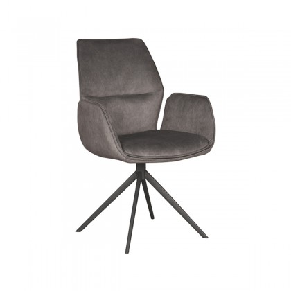 LABEL51 Eetkamerstoel Mellow - Antraciet - Cosmo - Zwart Onderstel