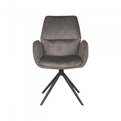 LABEL51 Eetkamerstoel Mellow - Antraciet - Cosmo - Zwart Onderstel