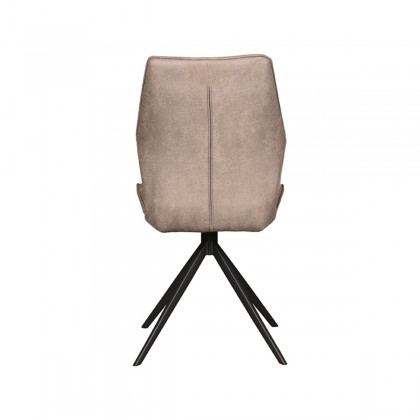 LABEL51 Eetkamerstoel Comfy - Taupe - Micro Suede - Zwart Onderstel