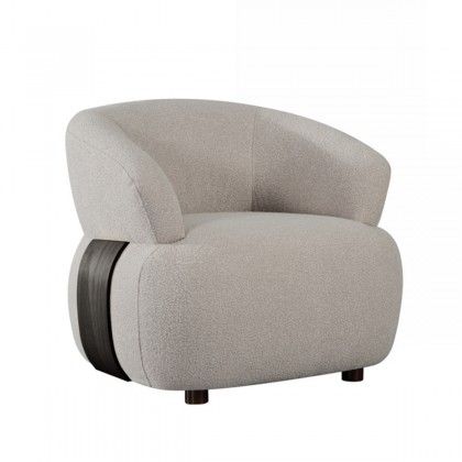 LABEL51 Fauteuil Valenza - Naturel - Stof - Zwart hout