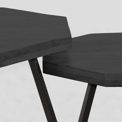 LABEL51 Salontafel Figure - Zwart - Mangohout - 70 cm