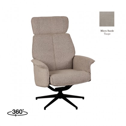 LABEL51 Fauteuil Verdal - Taupe - Micro Suede