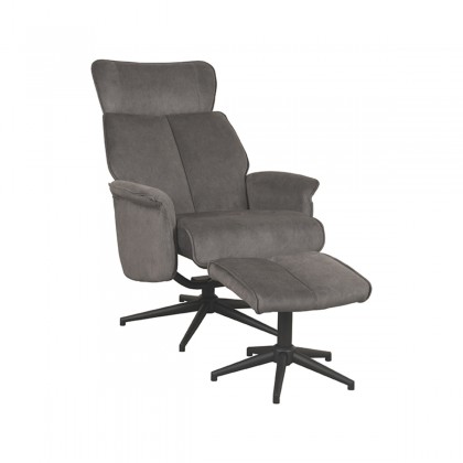 LABEL51 Fauteuil Verdal - Antraciet - Cosmo - Incl. Hocker