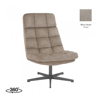 LABEL51 Fauteuil Alvar - Taupe - Micro Suede