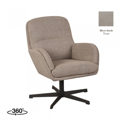 LABEL51 Fauteuil Moss - Taupe - Micro Suede