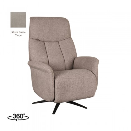 LABEL51 Fauteuil Oslo - Taupe - Micro Suede - Elektrische