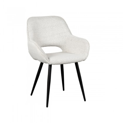 LABEL51 Eetkamerstoel Fer - Wit - Boucle