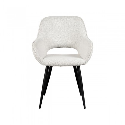 LABEL51 Eetkamerstoel Fer - Wit - Boucle