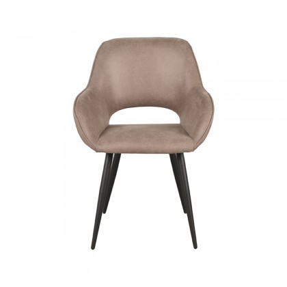 LABEL51 Eetkamerstoel Fer - Taupe - Micro Suede