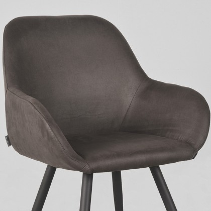 LABEL51 Eetkamerstoel Fender - Antraciet - Micro Suede