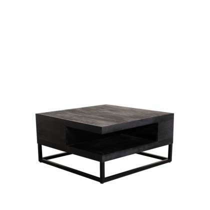 LABEL51 Salontafel Cube - Zwart - Mangohout - 80 cm