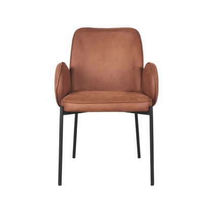 LABEL51 Eetkamerstoel Jari - Cognac - Microfiber