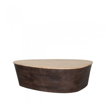 LABEL51 Salontafel Ravi - Espresso - Travertin - 110 cm