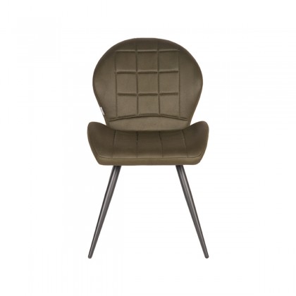 LABEL51 Eetkamerstoel Sil - Army green - Microfiber