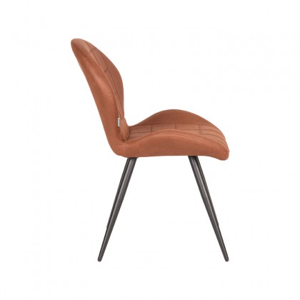 LABEL51 Eetkamerstoel Sil - Cognac - Microfiber