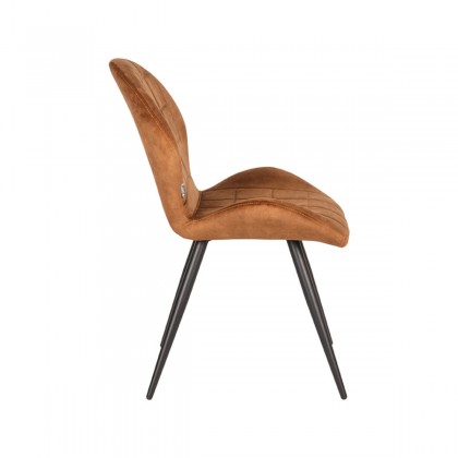 LABEL51 Eetkamerstoel Sil - Oker - Velours