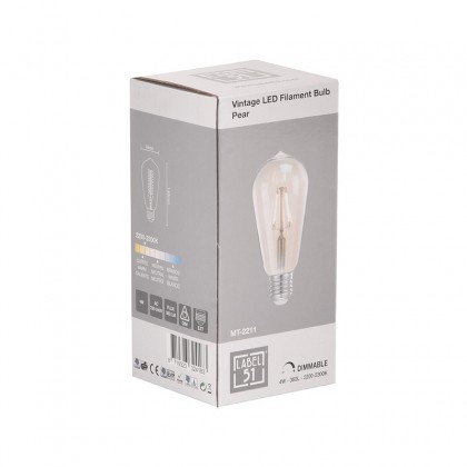 LABEL51 Lichtbron Kooldraadlamp - Glas - Peer