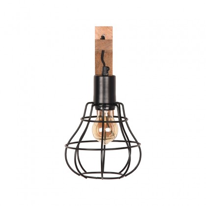 LABEL51 Wandlamp Drop - Zwart - Mangohout