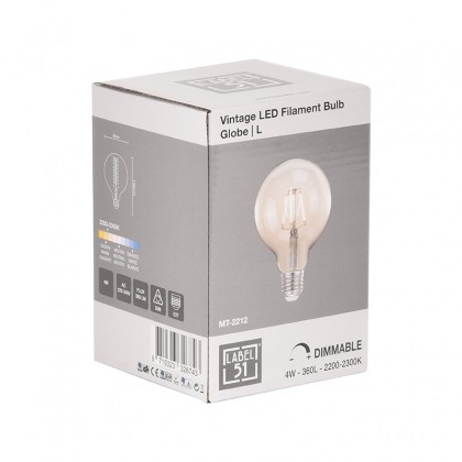 LABEL51 Lichtbron Kooldraadlamp - Glas - Bol L