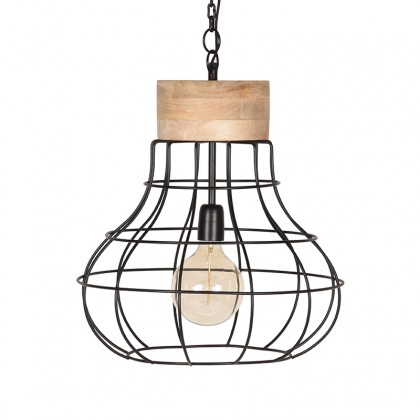 LABEL51 Hanglamp Drop - Zwart - Mangohout