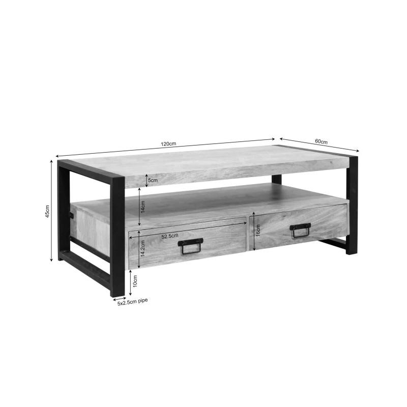 Britt salontafel met vier lades