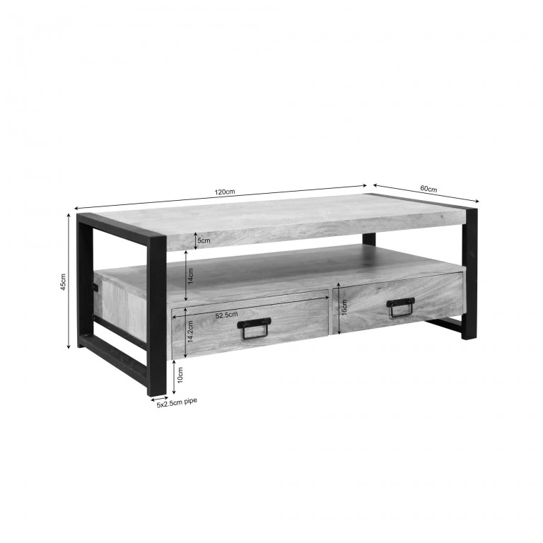 Britt salontafel met vier lades